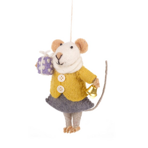 Felt Agnes mouse fair trade Christmas Decoration