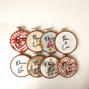 peace and love fabric christmas tree decoration