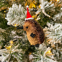 Load image into Gallery viewer, Echidna palm brush Christmas decoration
