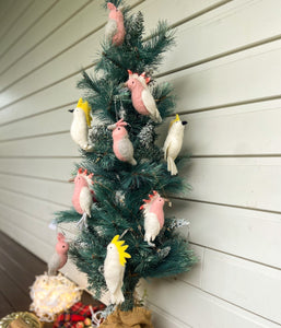Felt pink cockatoo hanging decoration