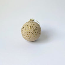 Load image into Gallery viewer, Embossed gold and bisque glass bauble
