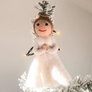 Felt angel Christmas tree ornament