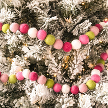Load image into Gallery viewer, Pink and green pom pom garland
