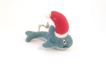 Load image into Gallery viewer, Felt shark Christmas decoration
