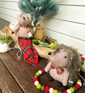 Fluffy Echidna Christmas door stop