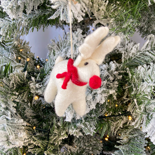 Rudolph reindeer felt christmas tree decoration