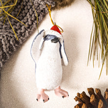 Load image into Gallery viewer, Frosty penguin christmas tree decoration
