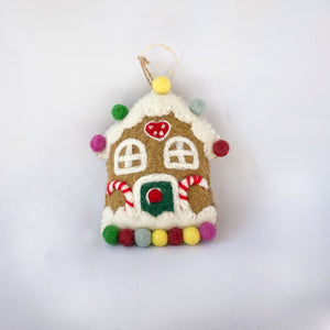 Felt christmas gingerbread house decoration