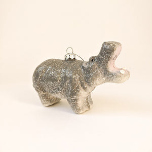 kitsch hippo christmas ornament