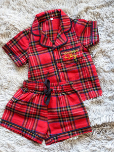 Baby matching plaid Christmas pyjamas