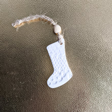 Load image into Gallery viewer, Embossed clay stocking hanging decoration - Joy Homewares
