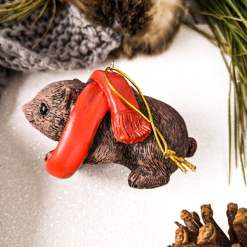 Merry wombat christmas ornament