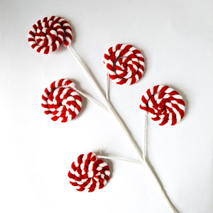 Five candy stripe sweets pick decoration - Joy Homewares