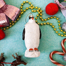 Load image into Gallery viewer, Kitsch glitter penguin christmas ornament
