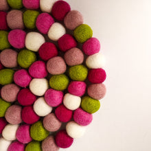 Load image into Gallery viewer, pink and green felt pompom garland
