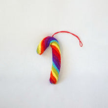 Load image into Gallery viewer, Felt rainbow christmas candy cane 
