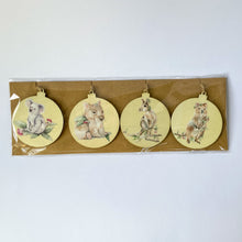 Load image into Gallery viewer, Set of 4 wooden Australian animal Christmas decorations artist Stephanie Elizabeth 
