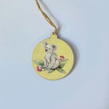 Load image into Gallery viewer, Koala wooden ornament Stephanie Elizabeth art
