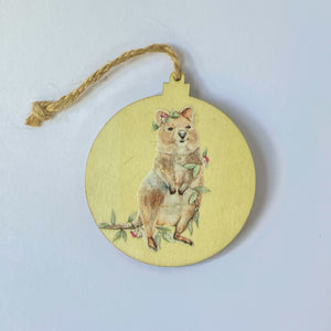 Australian native animals wooden tree ornament