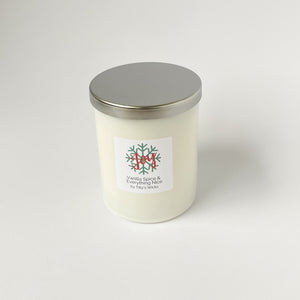 White candle jar in vanilla spice fragrance