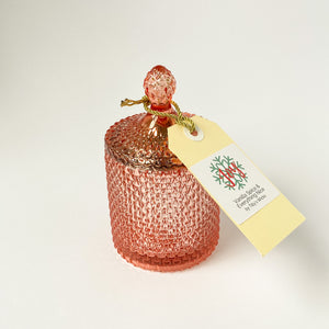 Rose gold tear drop candle jar vanilla spice flavour