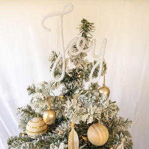 White natural Joy word christmas decoration