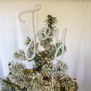 Knitted wire Joy word christmas tree decoration