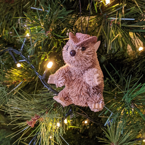 Winter wombat Christmas tree ornament