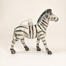 Load image into Gallery viewer, sparkle zebra christmas tree ornament
