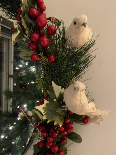 Christmas tree linen bird