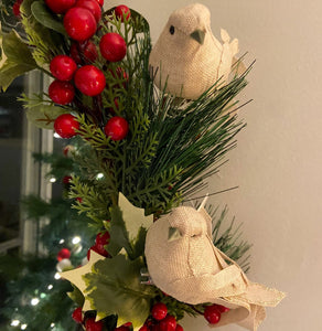 Linen bird tree decoration