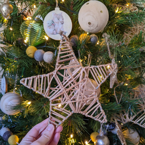 Cane star tree decoration