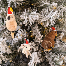 Load image into Gallery viewer, cockatoo kangaroo echidna christmas decoration
