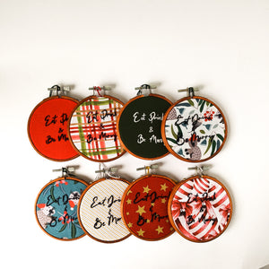 Eat drink and be merry needlepoint christmas tree decoration