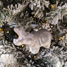 Load image into Gallery viewer, Glitter hippo christmas tree ornament
