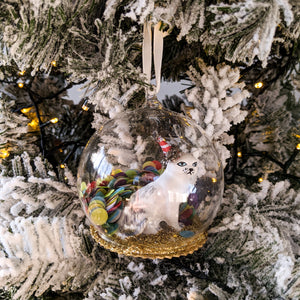 Kitten glass dome bauble