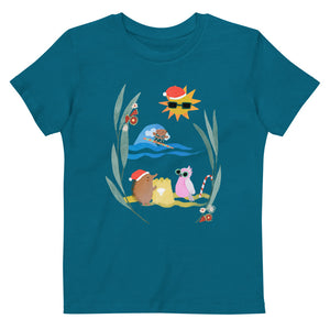Echidna beach Christmas organic cotton kids t-shirt - Joy Homewares