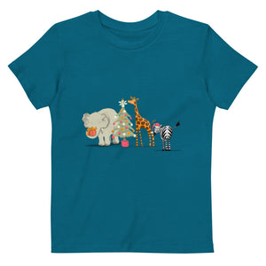 Christmas safari organic cotton kids t-shirt - Joy Homewares