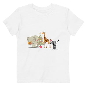 Christmas safari organic cotton kids t-shirt - Joy Homewares