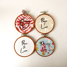 Load image into Gallery viewer, peace and love needlepoint christmas tree decoration
