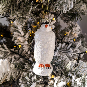 Glittery penguin christmas tree decoration