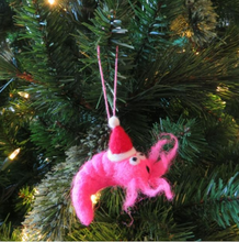 Load image into Gallery viewer, Hanging felt prawn tree decoration
