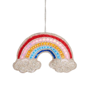 Rainbow Embroidered Christmas Tree Decoration