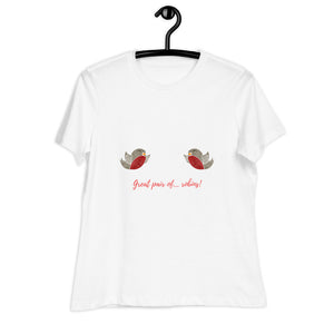 "Great pair of robins" women's Christmas charity t-shirt - Joy Homewares